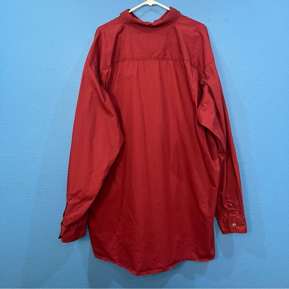 Lakin Mckey Long Sleeved Maroon Red Button Up Shirt Men Size 3XLT - Picture 2 of 16